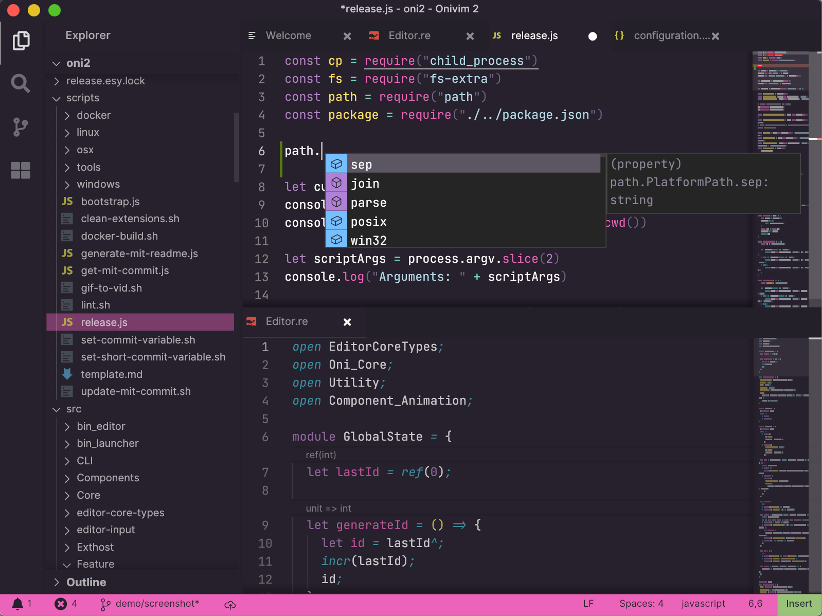 Onivim2-模态化的文本编辑器