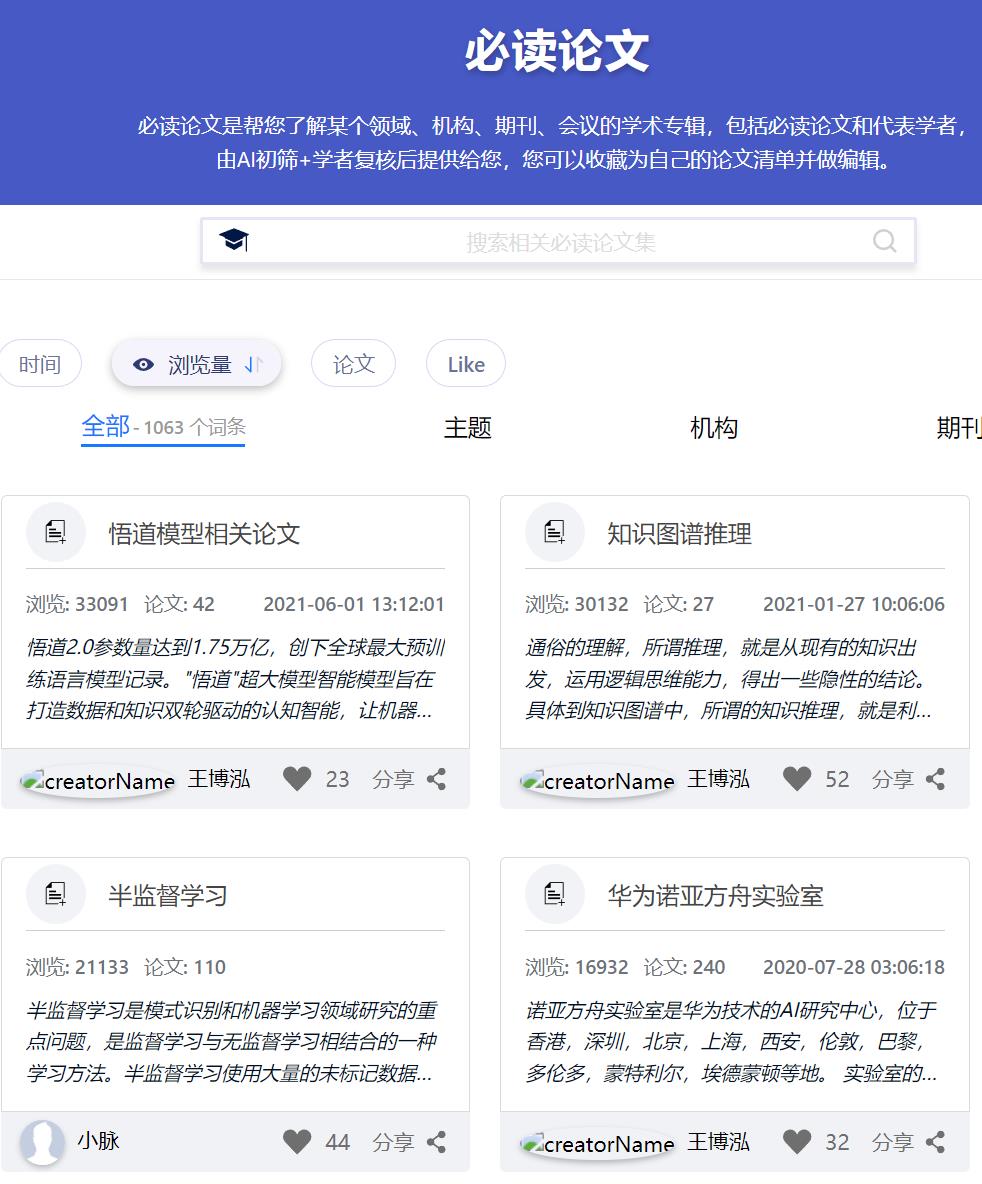 aminer 科研人员/文献/学术活动