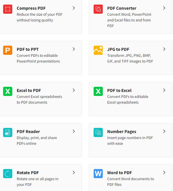 在线PDF修改、转换等万能工具
