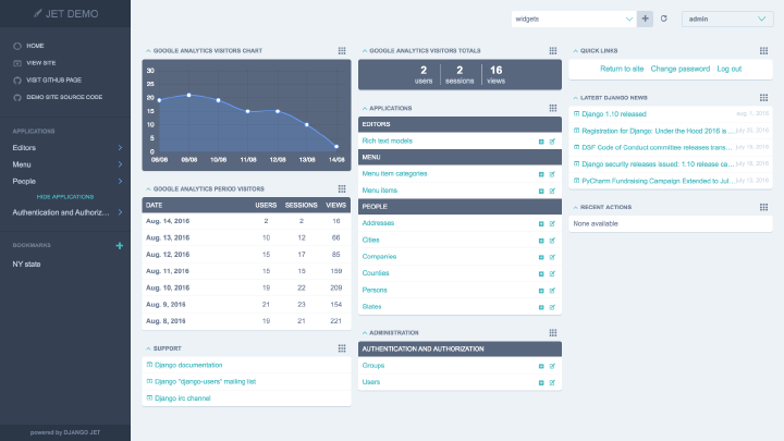 django-jet现代化的响应模板