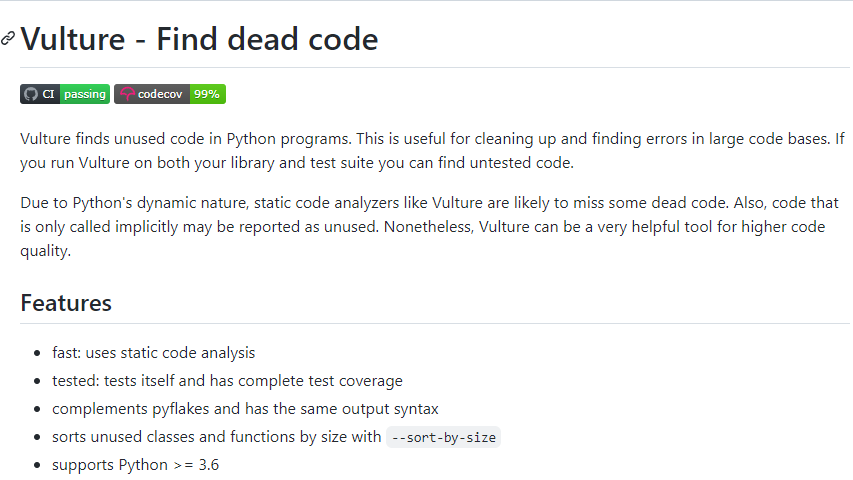 vulture-Find Dead Code