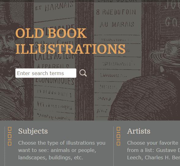 复古手绘风格的插画素材