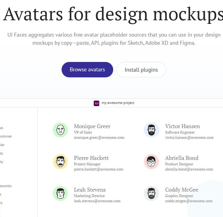 uifaces 随机生成用户UI头像