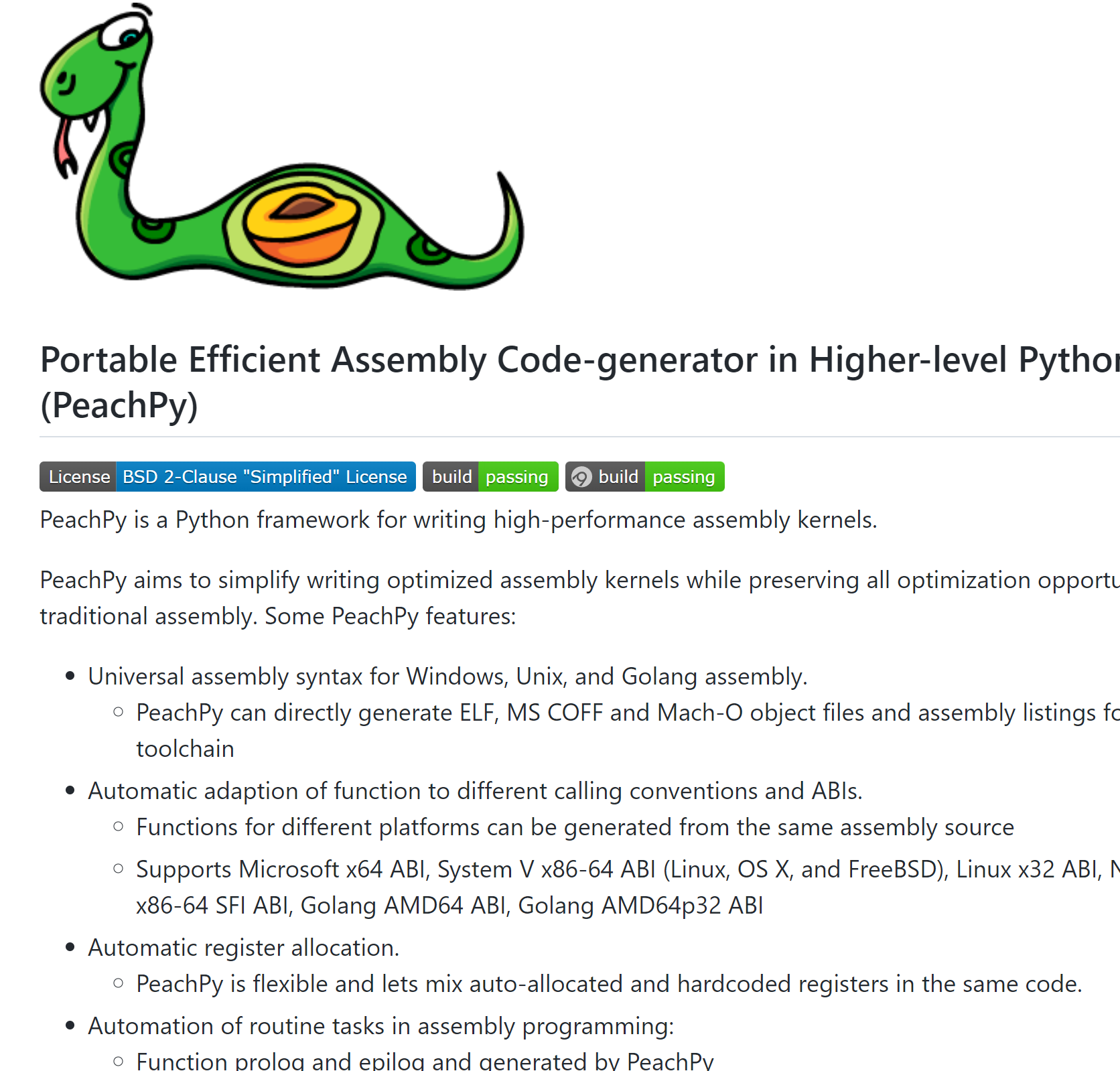 PeachPy-x86-64指令集