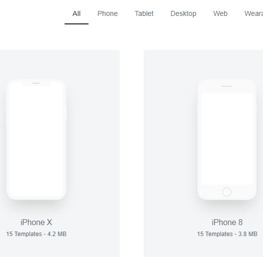 打印手机浏览器Pad等原型模板