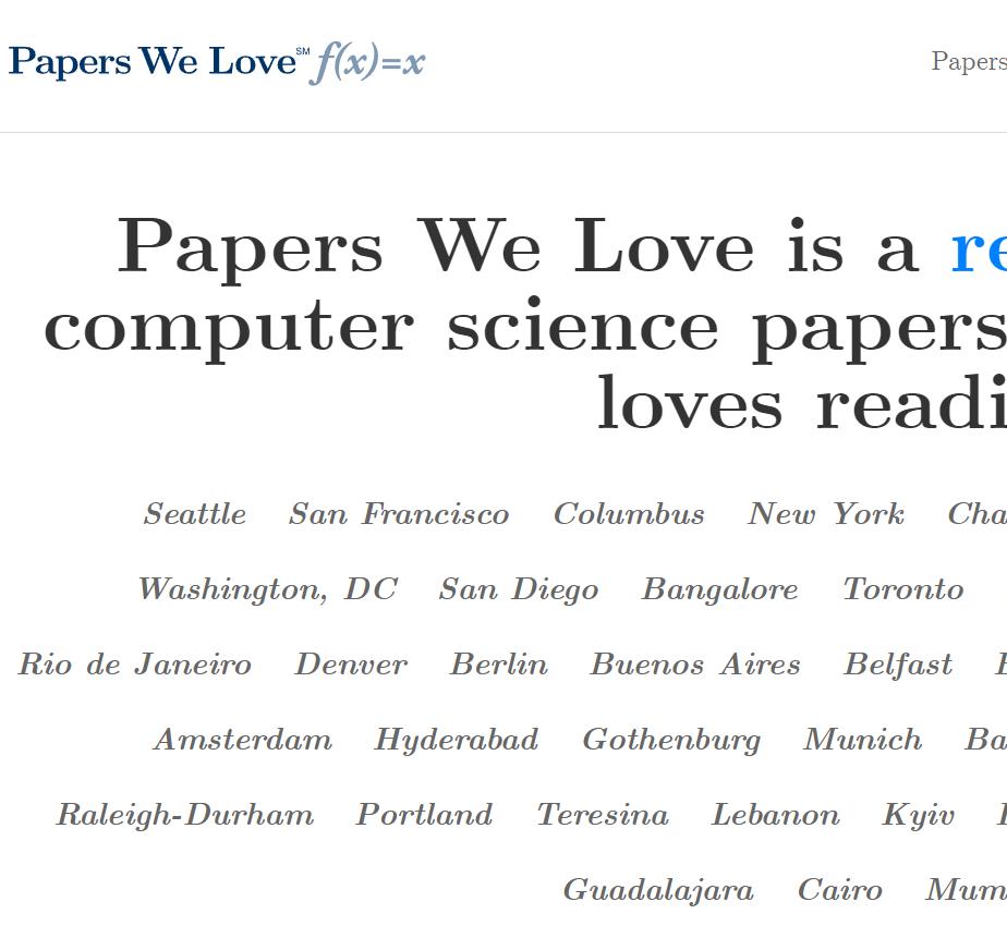 paperswelove:论文分享讨论学习