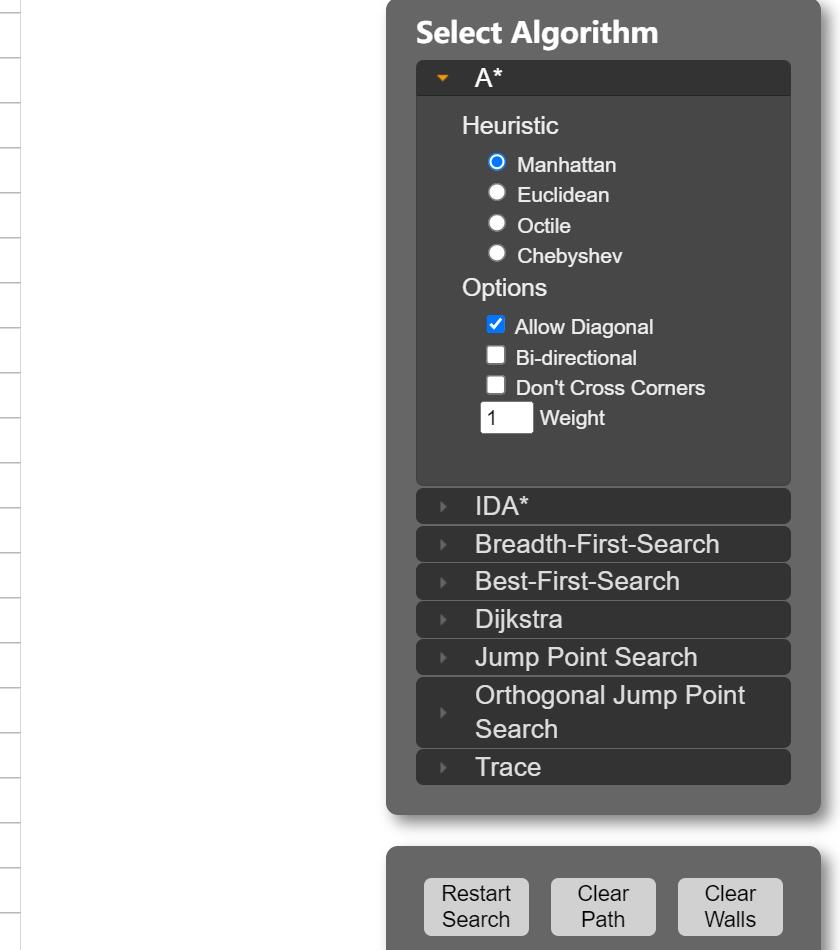 路径搜索算法可视化