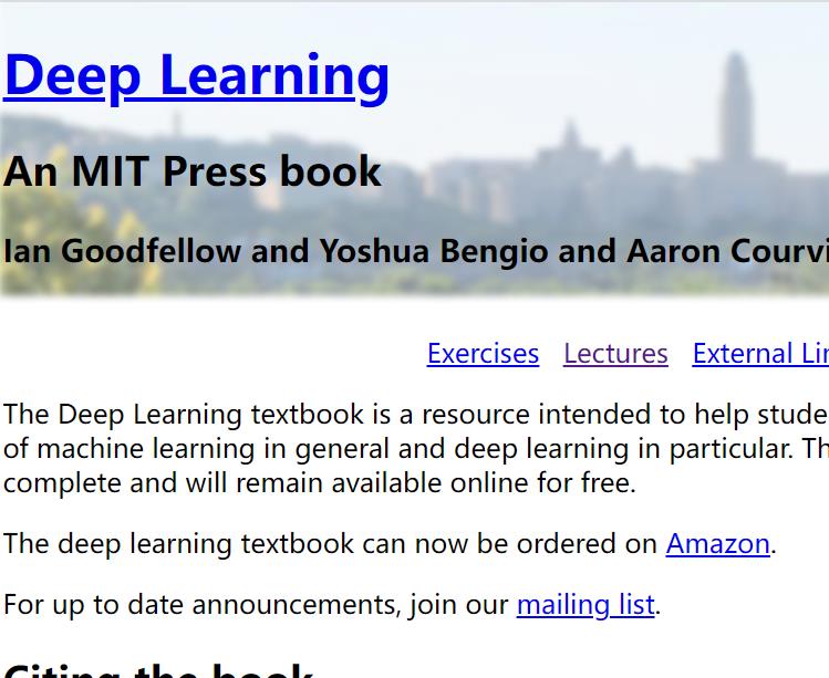 deeplearningbook:课件和练习题