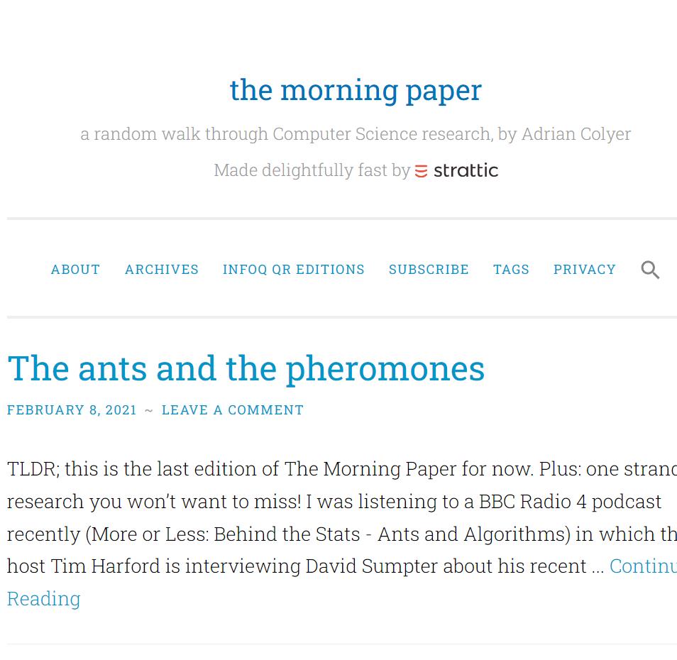 morning paper:随机摘取CS论文