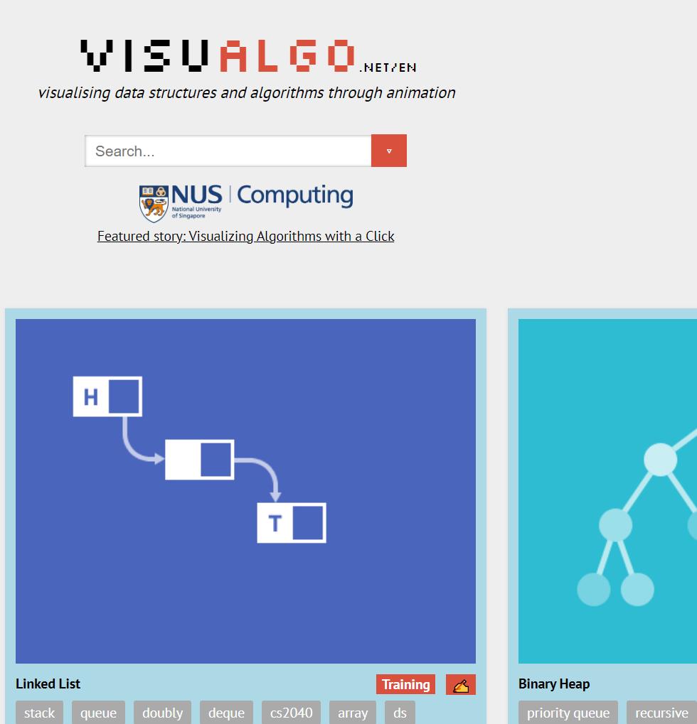 visualgo: 动画交互数据结构算法