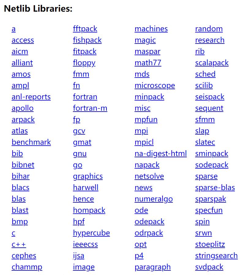 netlib:计算数学相关软件书论文