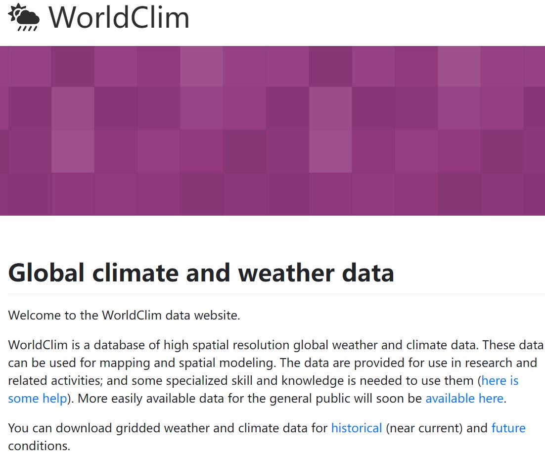 worldclim 全球气候数据 软件