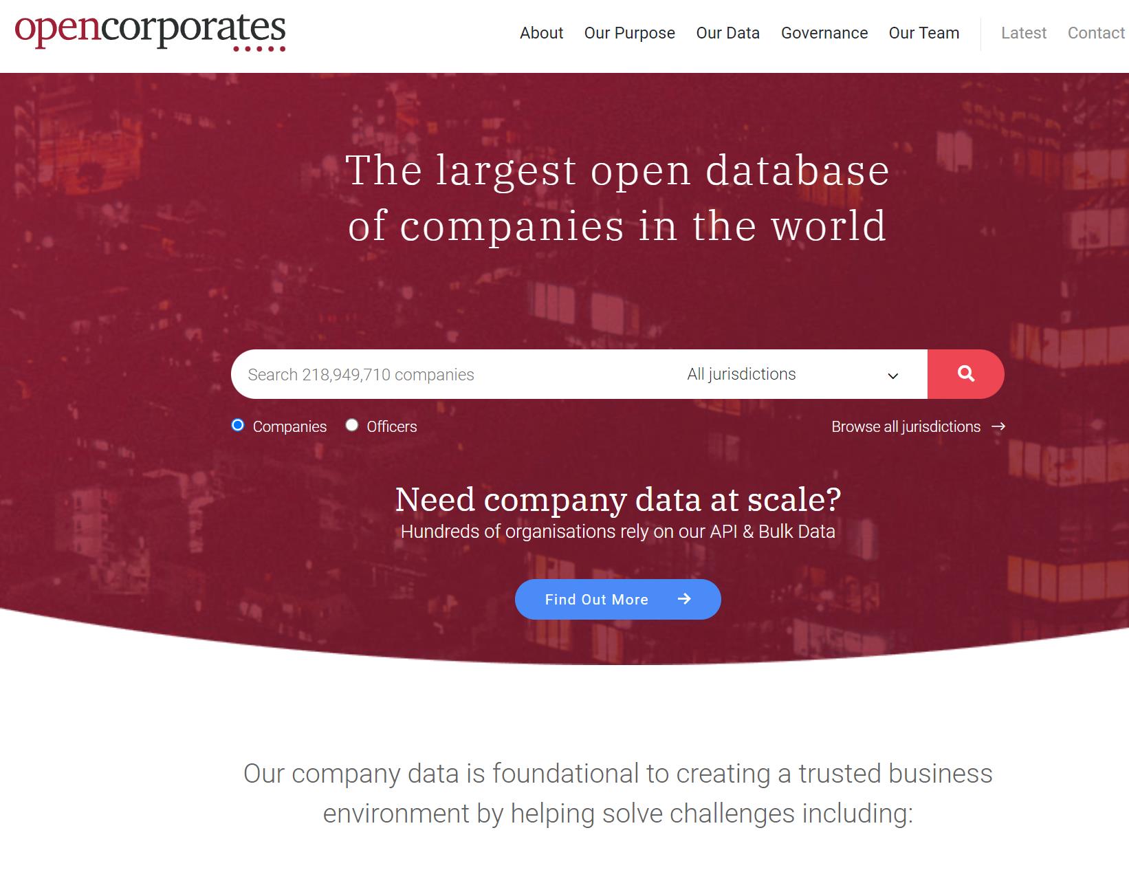 opencorporates最大的公司数据网