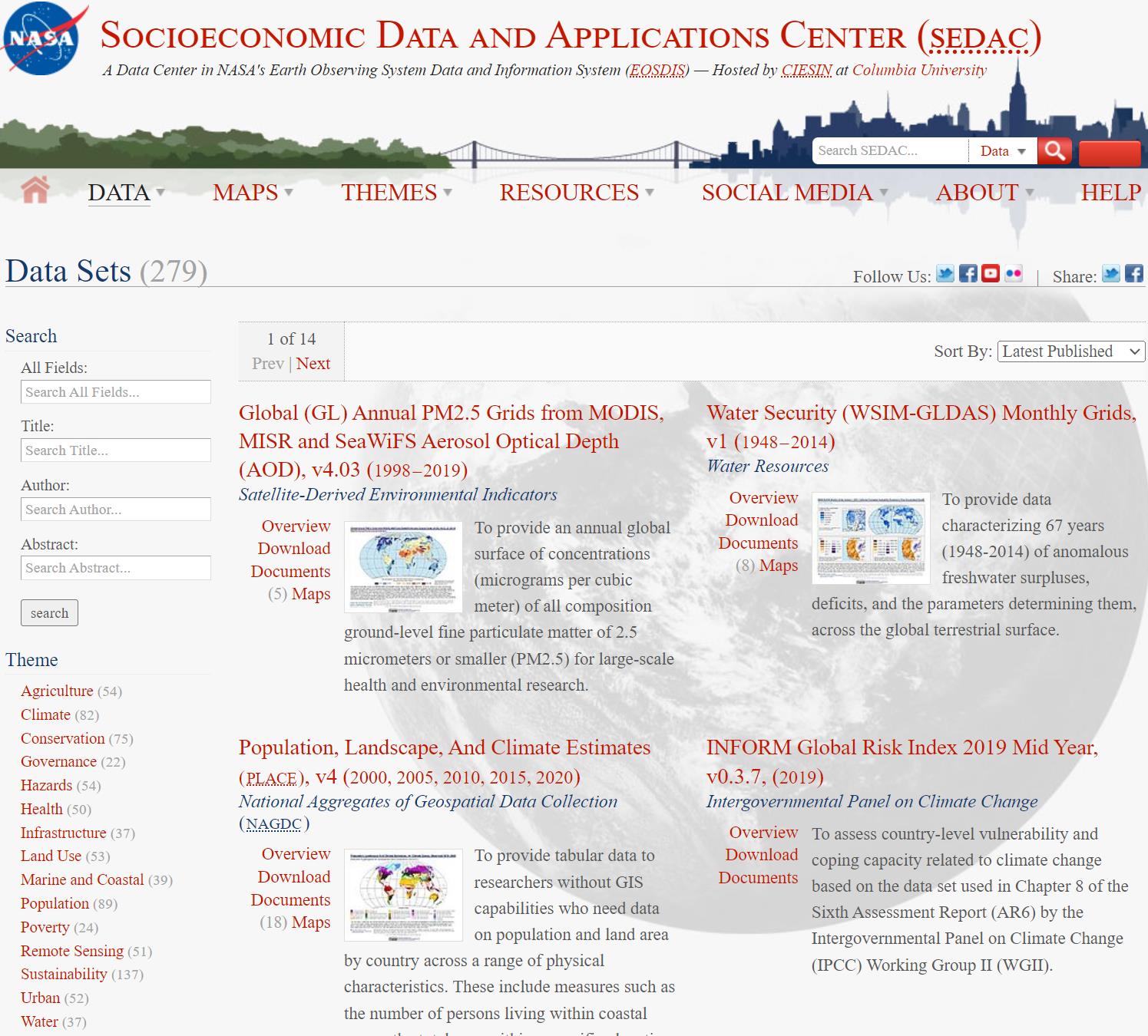 NASA 地球观测数据