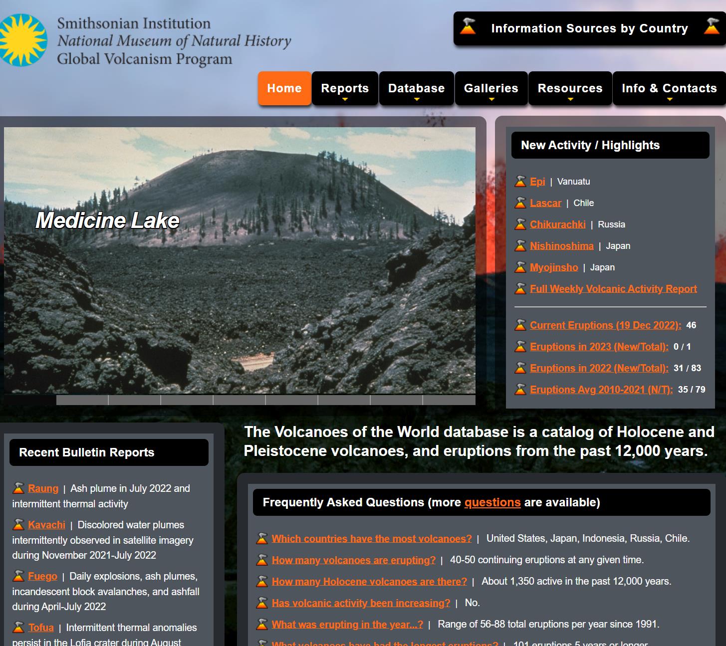史密森学会全球火山和喷发数据库