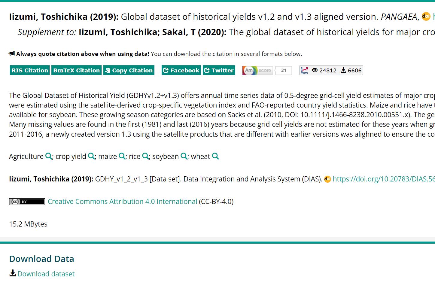 1981-2016 全球农作物数据