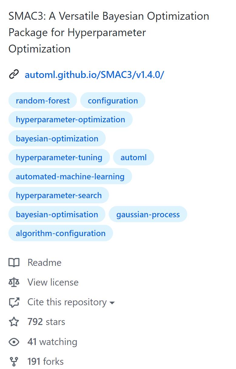 SMAC3序列模型的算法配置参数优