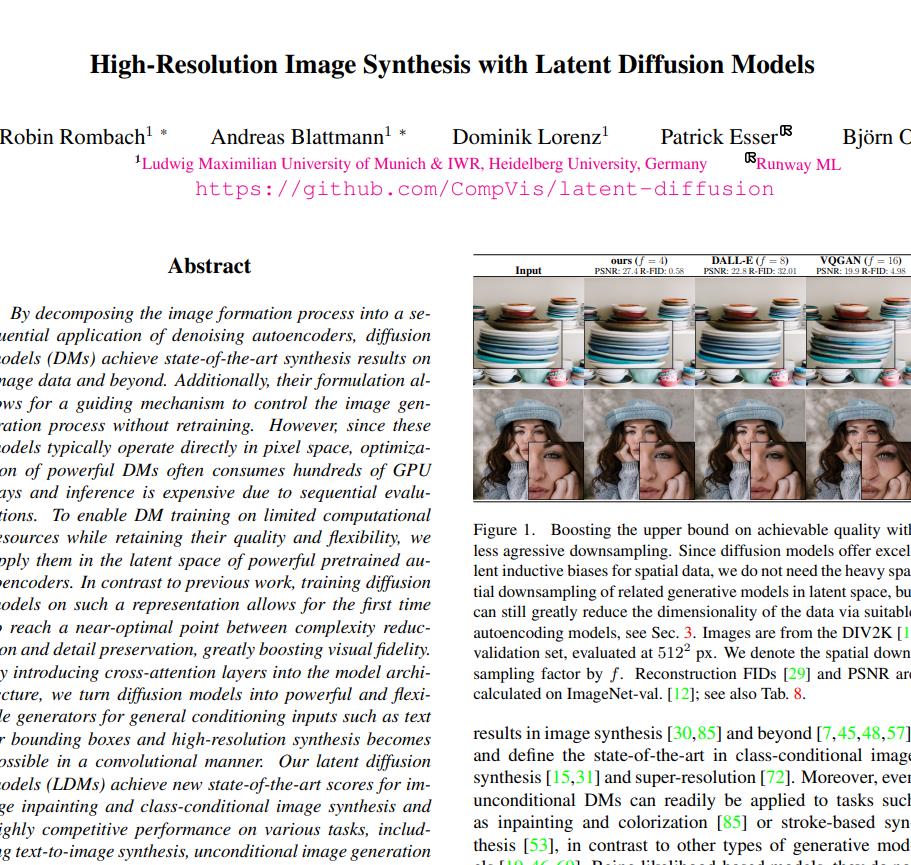 StableDiffusion 原论文