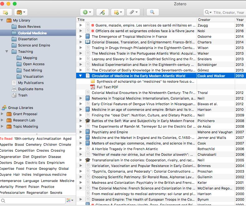 Zotero 笔记和整理