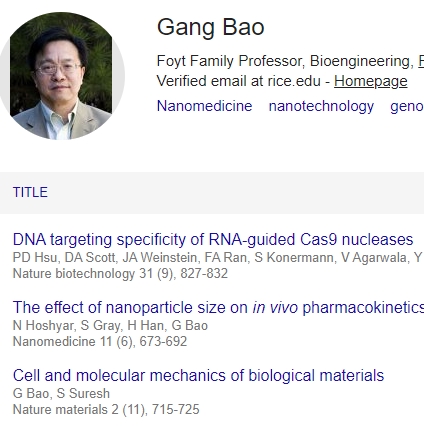 包刚 Google学术主页