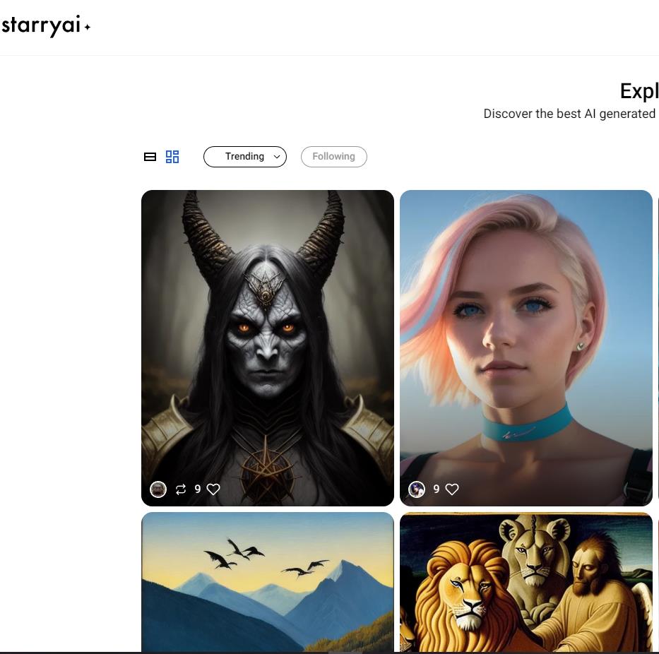 starryai 新人免费5点数