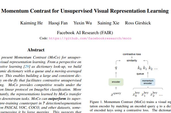 MoCov1 无监督学习效果好