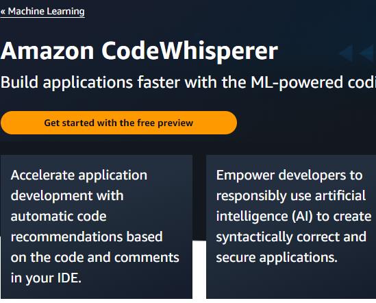 amazon codewhisperer 代码建议