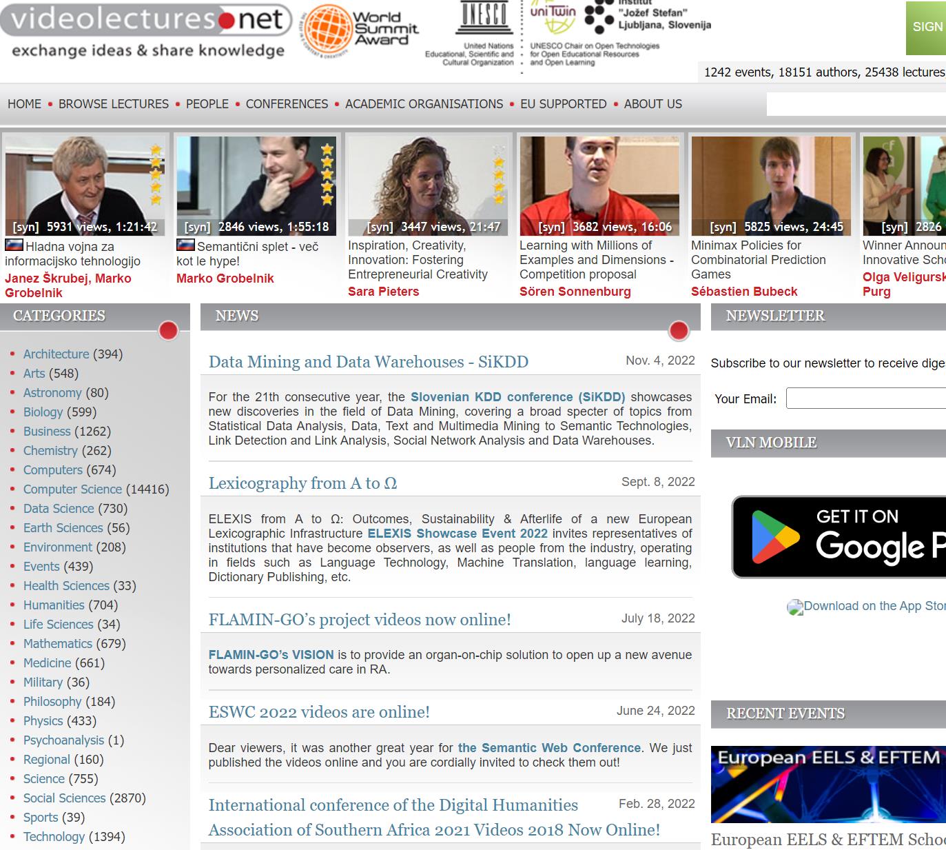 VideoLecture最大英文学术视频网