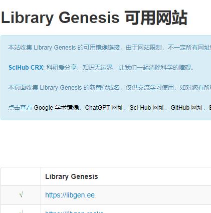 Library Genesis 镜像网站