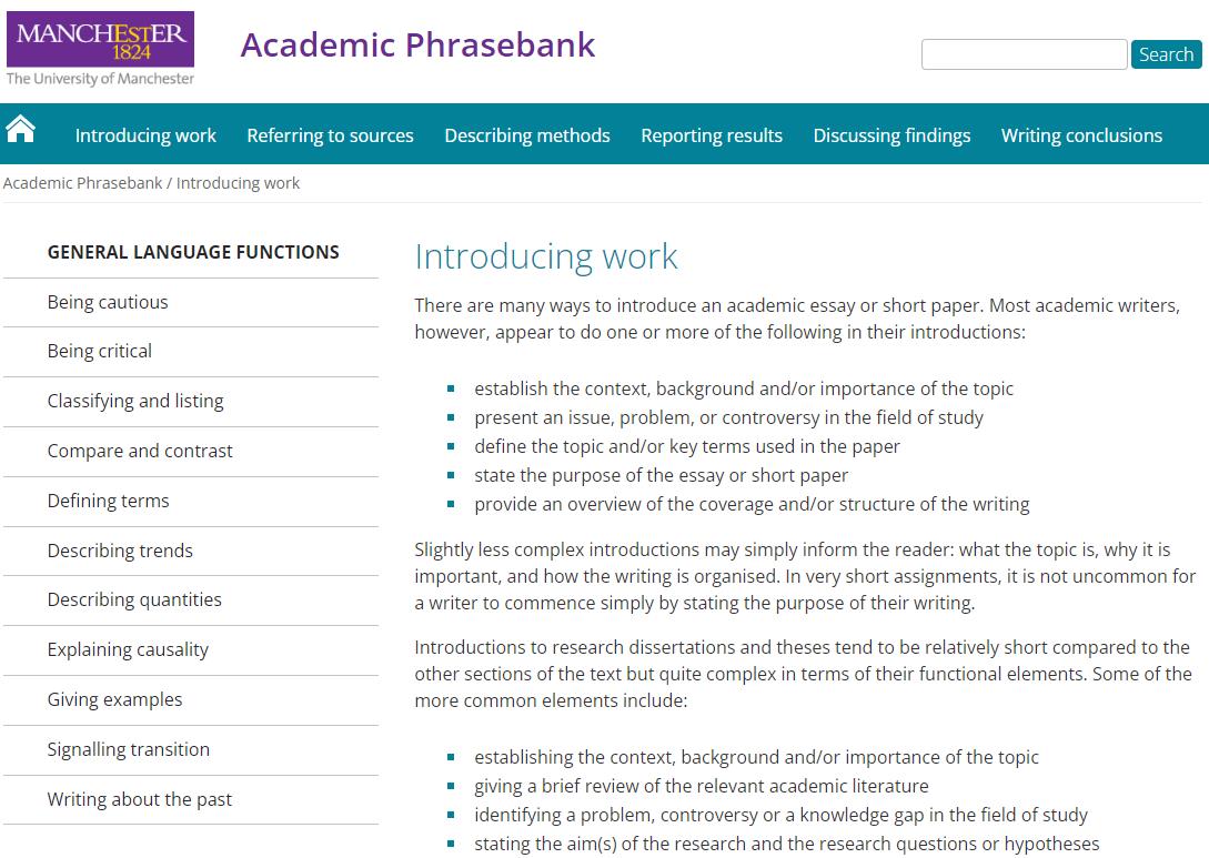 科研论文各阶段示例语句