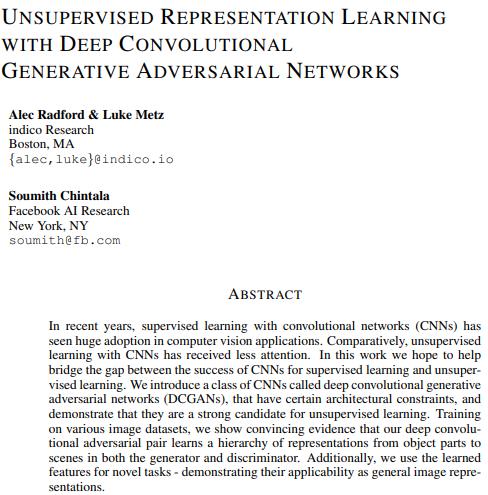 DCGAN 使用CNN的GAN