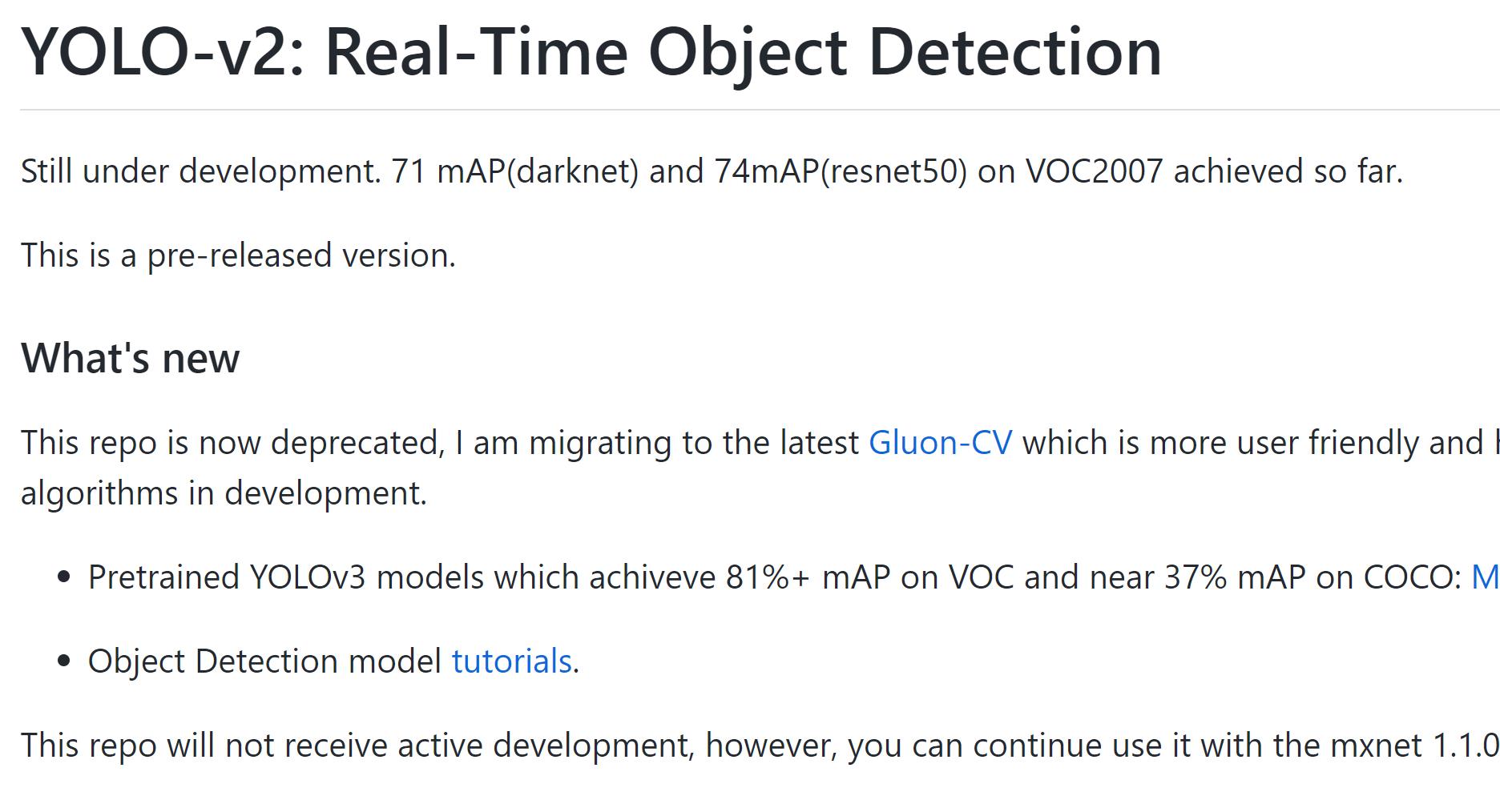 mxnet-yolo古老的框架
