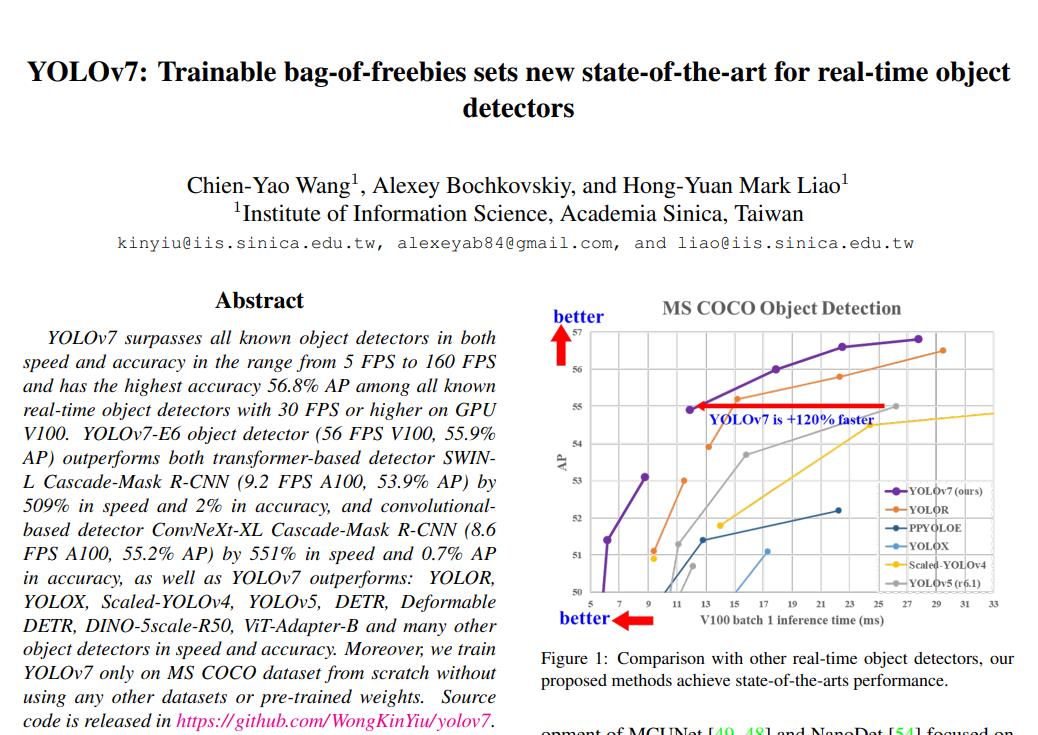 yolov7 axriv 源论文