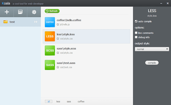 koala-预处理器语言图形编译工具