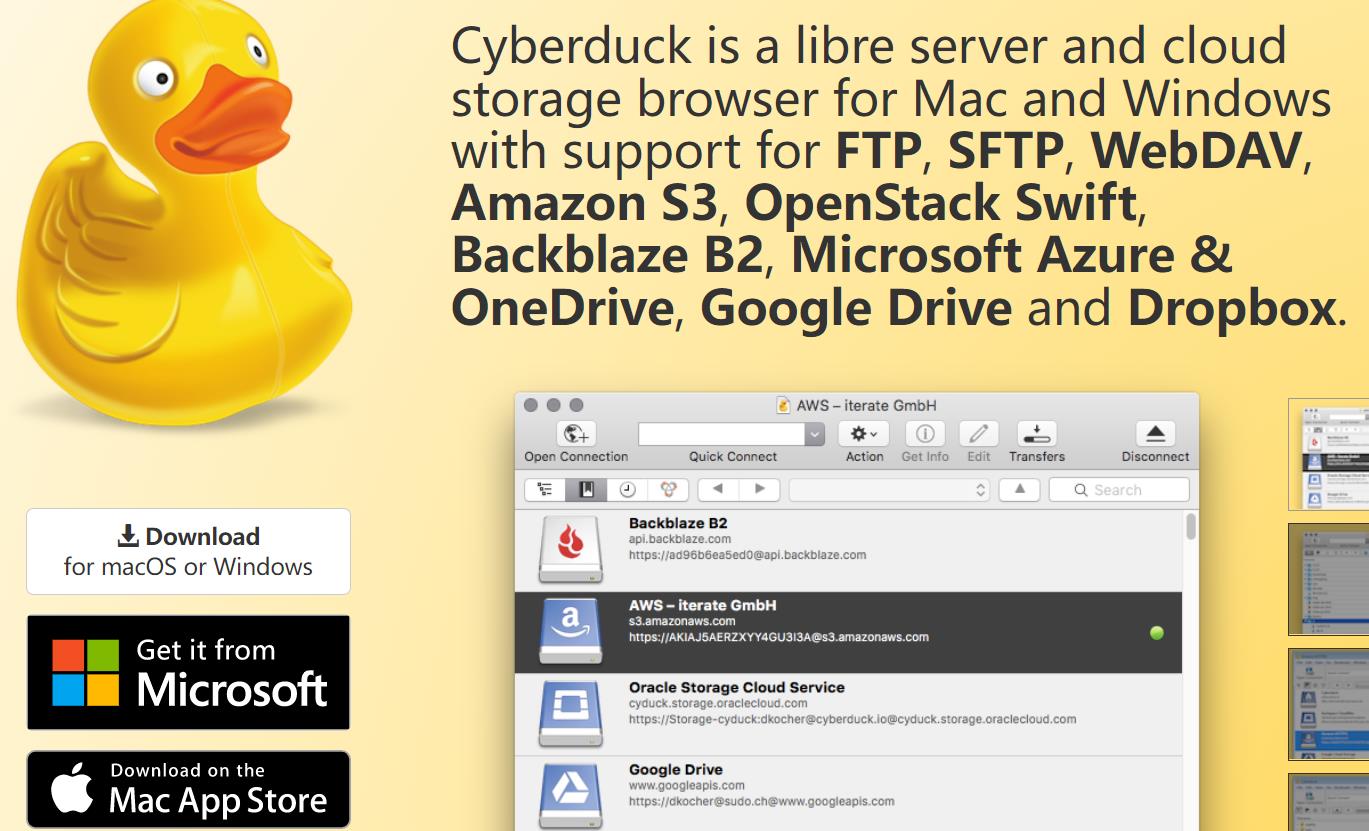 cyberduck-S3 和 WebDAV 客户端