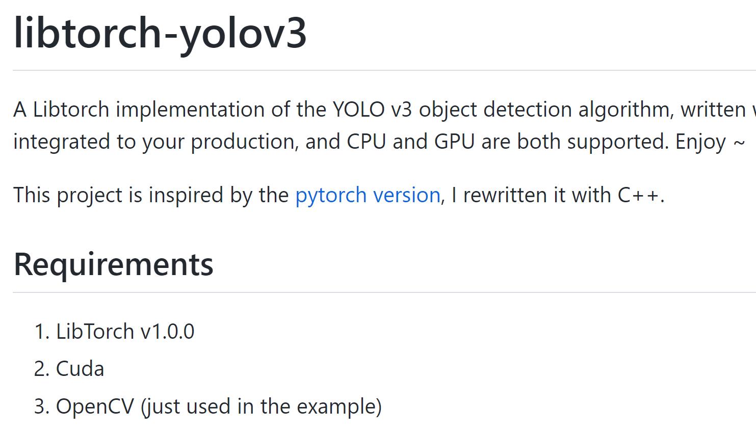 libtorch-yolov3 纯C++实现
