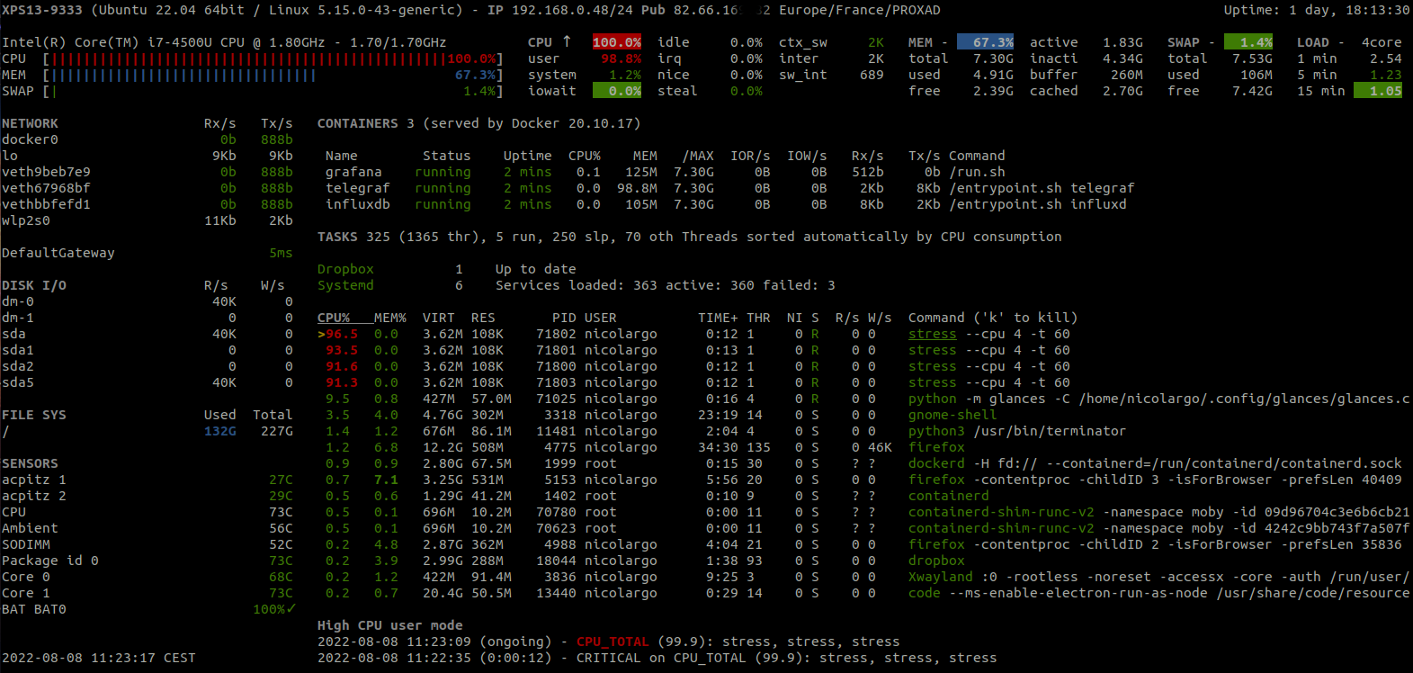 glances-命令行查看系统运行