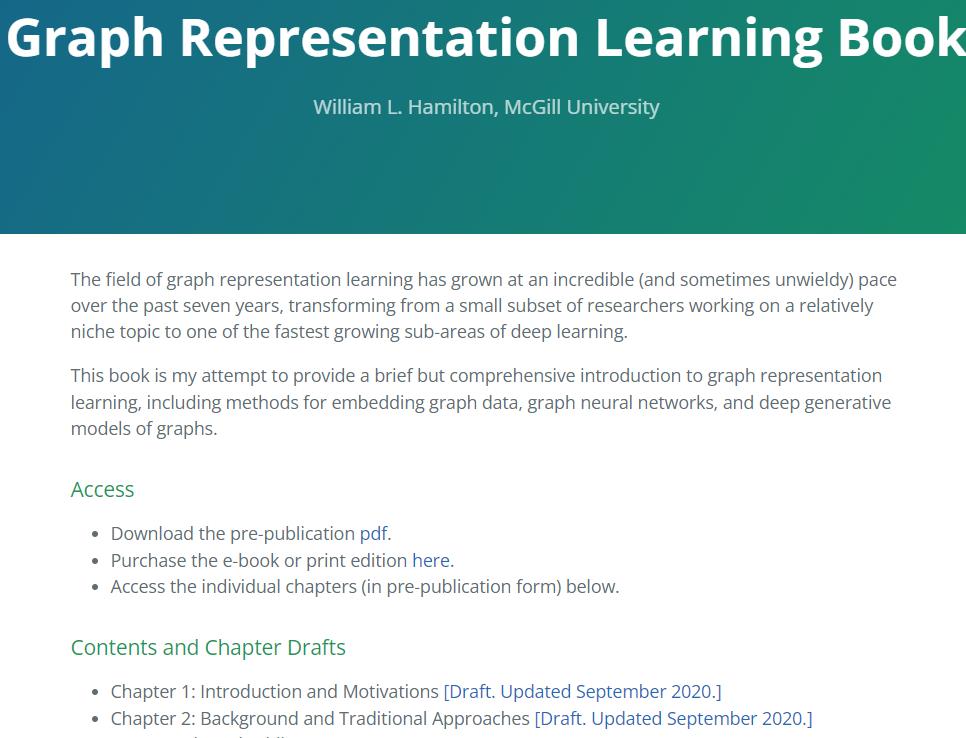 Graph Representation Learning
