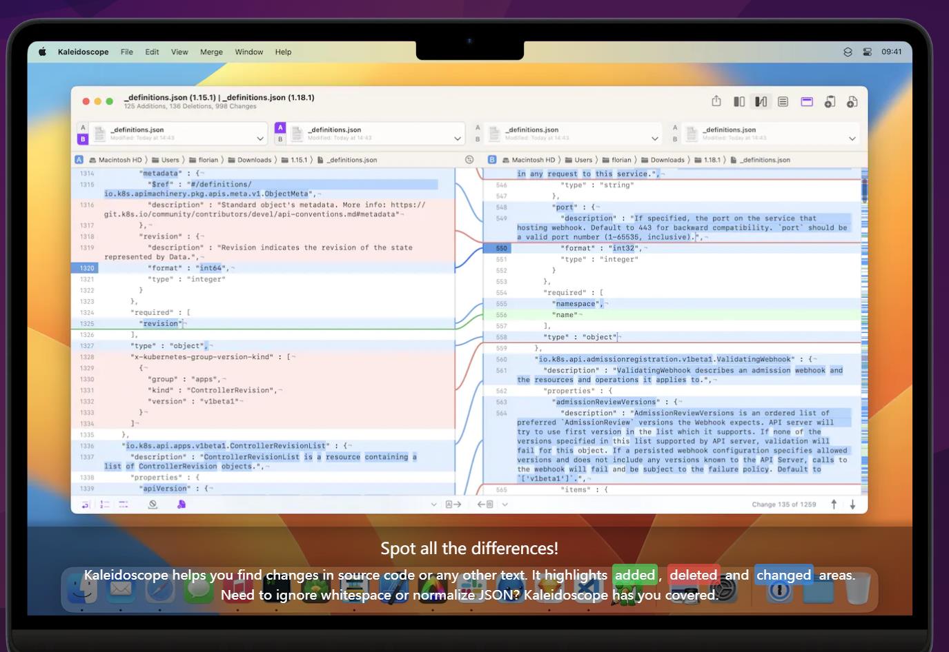 kaleidoscope-文件和图像比较