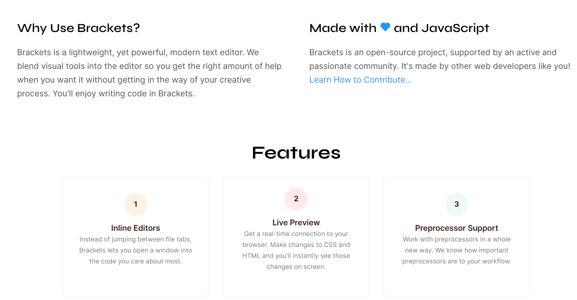 brackets-轻量级可写代码编辑器