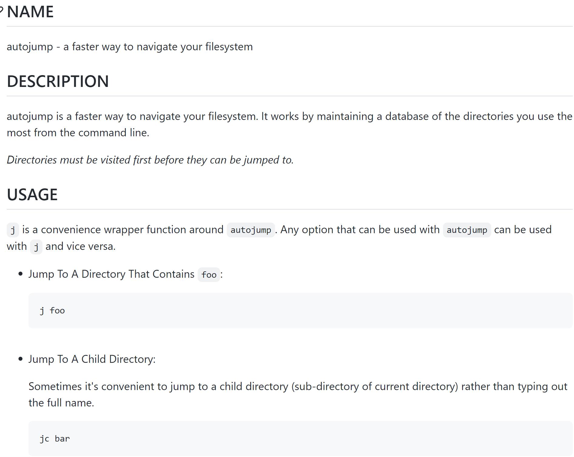autojump-一键直达任何目录