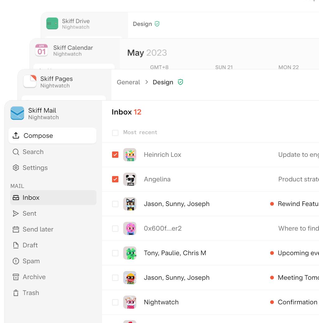 skiff:端到端加密的邮件、文档