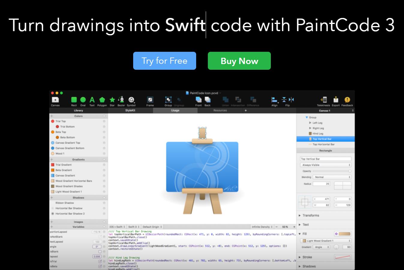 paintcodeapp-设计转C, Swift,C#