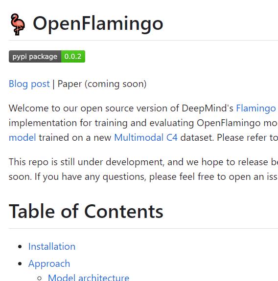 DeepMind Flamingo的开源框架