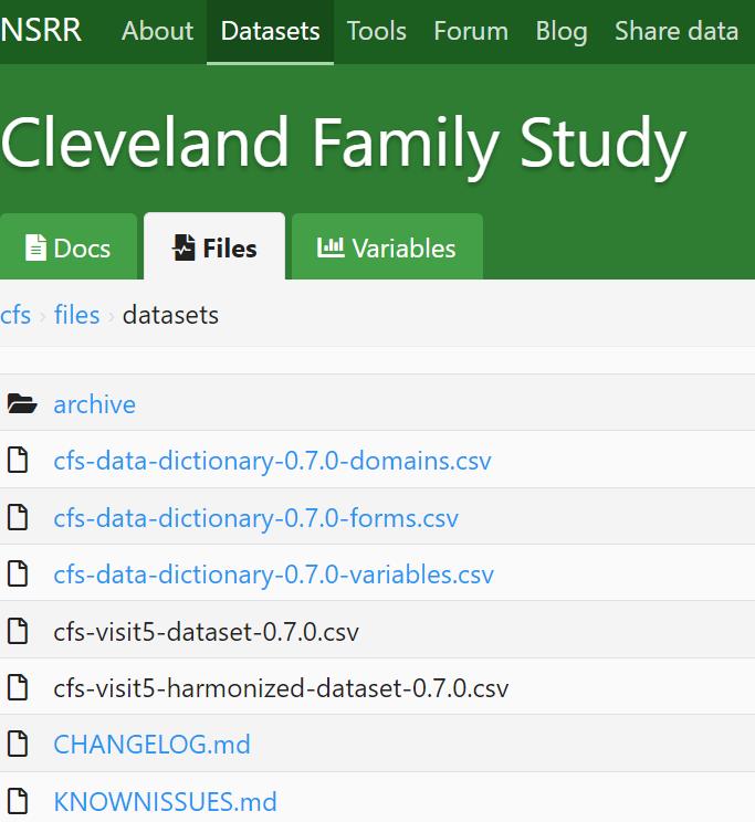 CFS(Cleveland Family Study）
