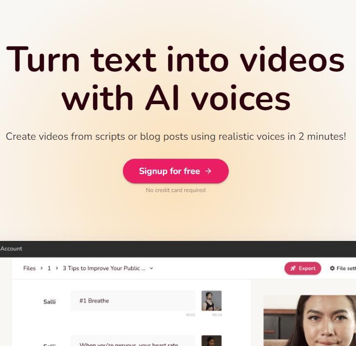  fliki 文本转有声音的视频