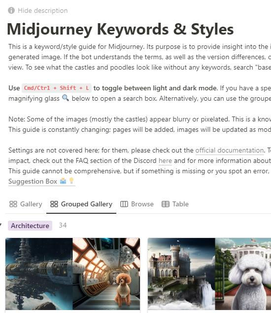 notion分享关键词和风格