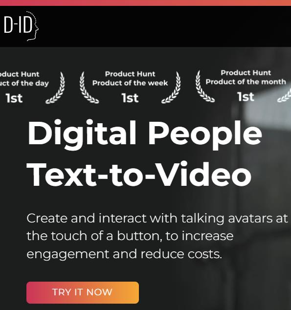 d-id 数字人文本转视频