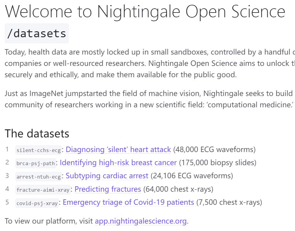 Nightingale 开放医疗数据平台