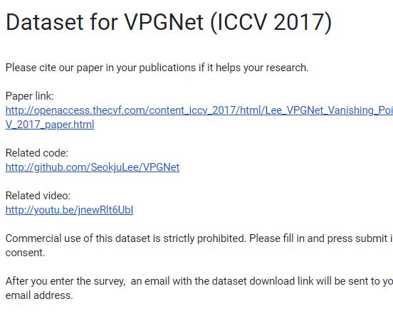 VPGNet 填写调查表获得下载链接